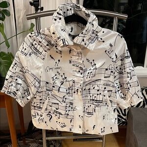 Samuel Dong Black and White Music Note Jacket